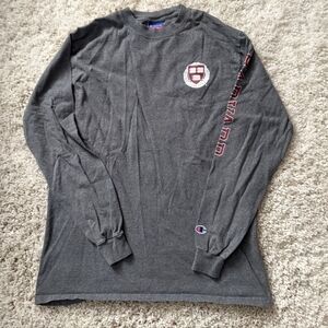 Champion Harvard Mens Large Pullover Long Sleeve Tee Collegiate